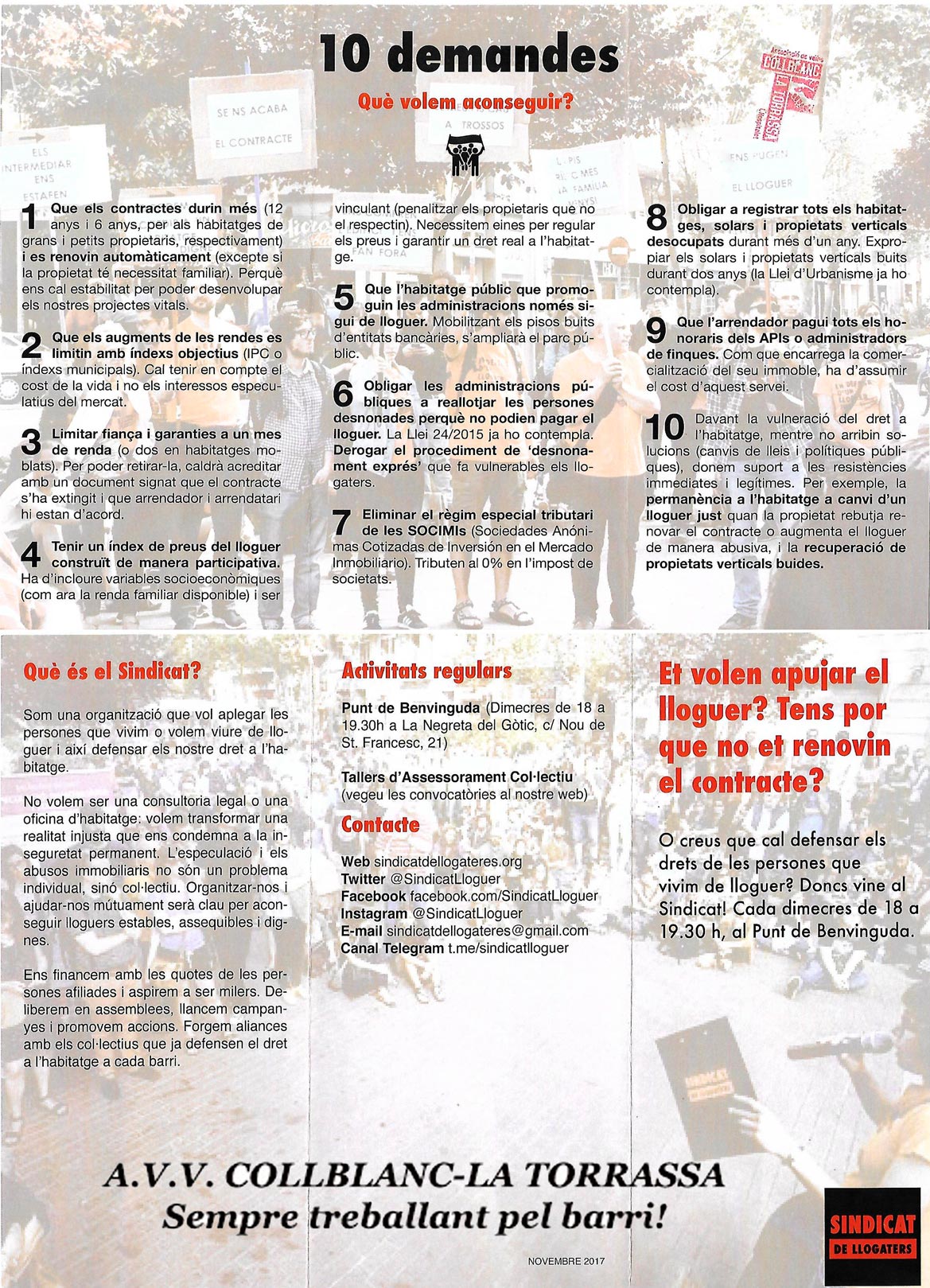 Triptico Sindicato Triptico Sindicato AAVV Collblanc